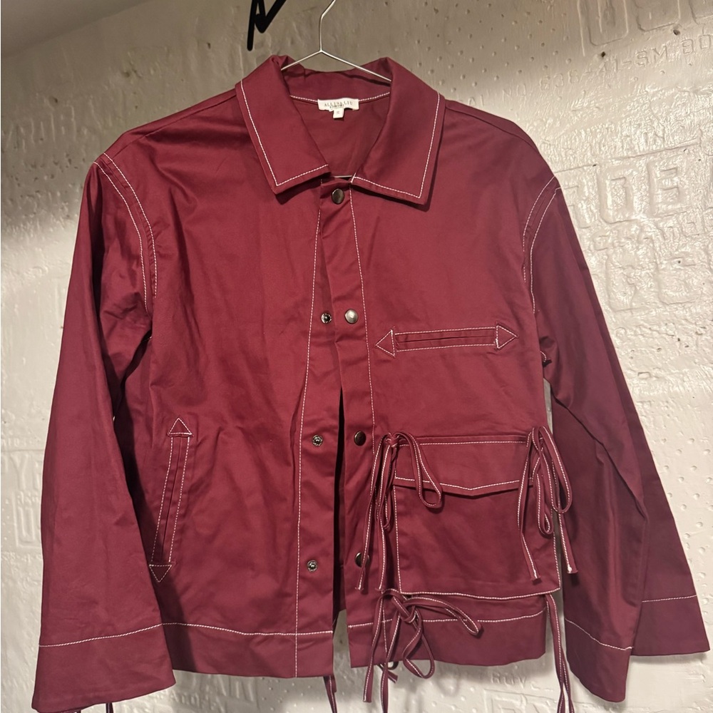 Women's Burgundy Shirt Jacket
